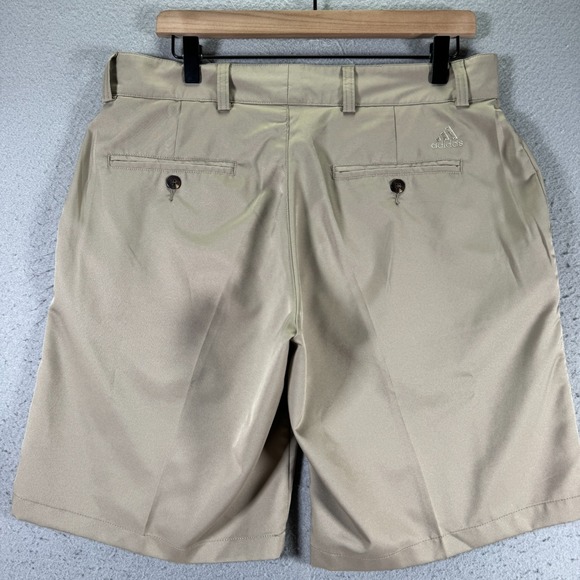 Adidas Climalite Chino Shorts Mens 32 Khaki Golf Active Lightweight Sportswear - Picture 2 of 14